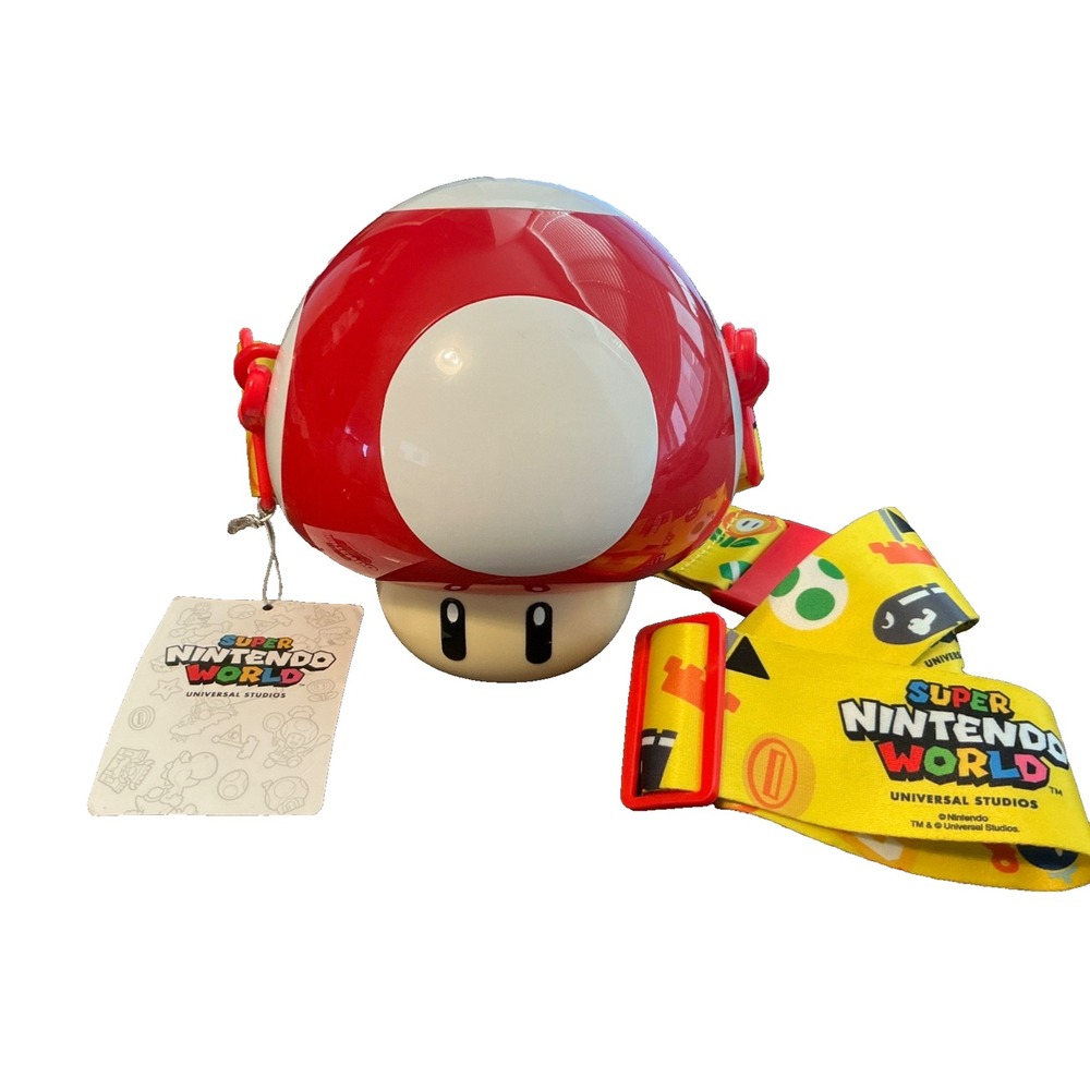 Super Nintendo Mushroom World Red Toad Sipper 16 oz. Cup NEW with Tag & Strap